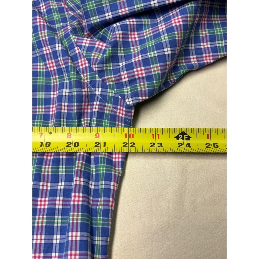 Polo Ralph Lauren Men's Plaid Button Down Shirt Stretch Cotton Pink Green Blue M